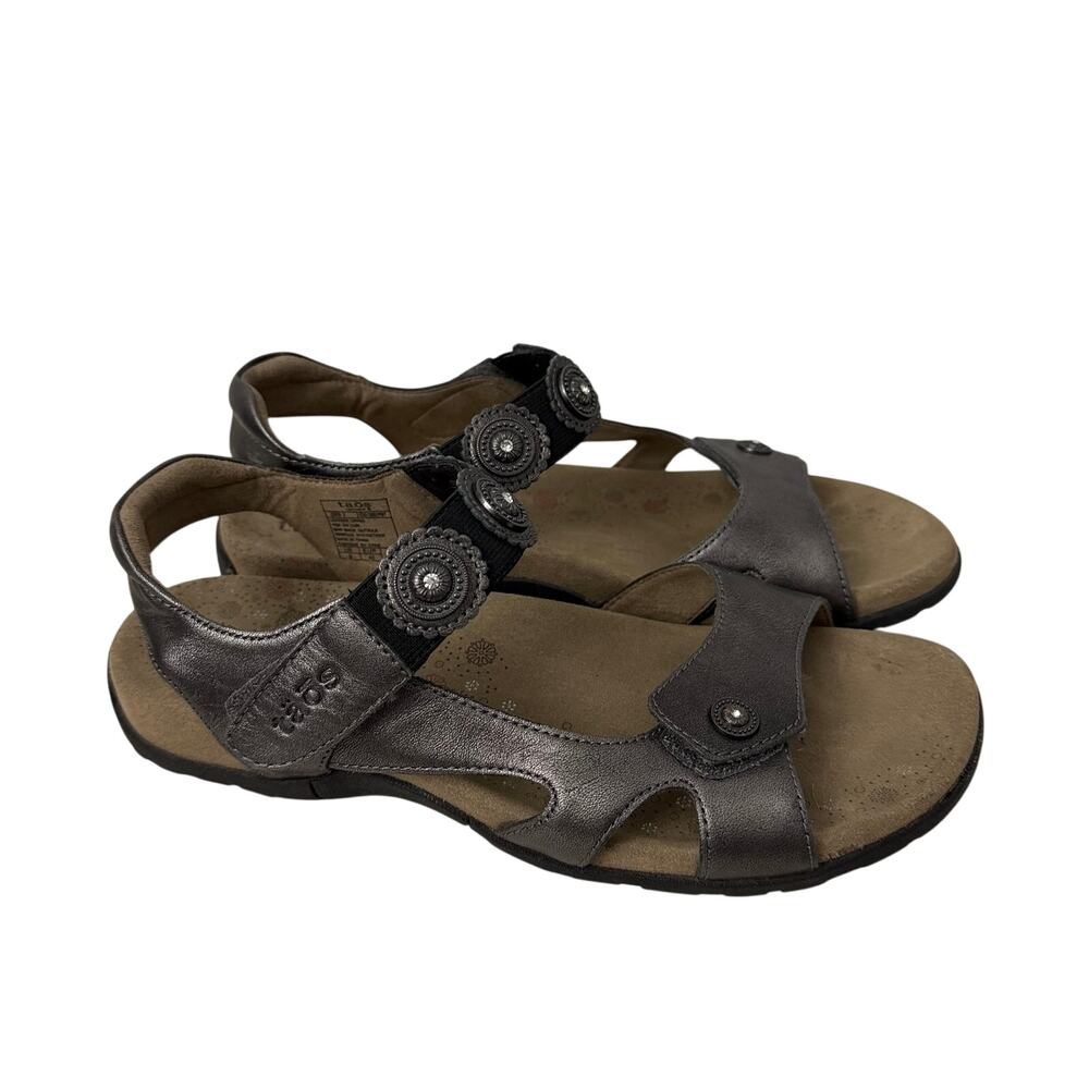 Taos Sandals Womens Size 9 Eden 2 Pewter Leather Comfort